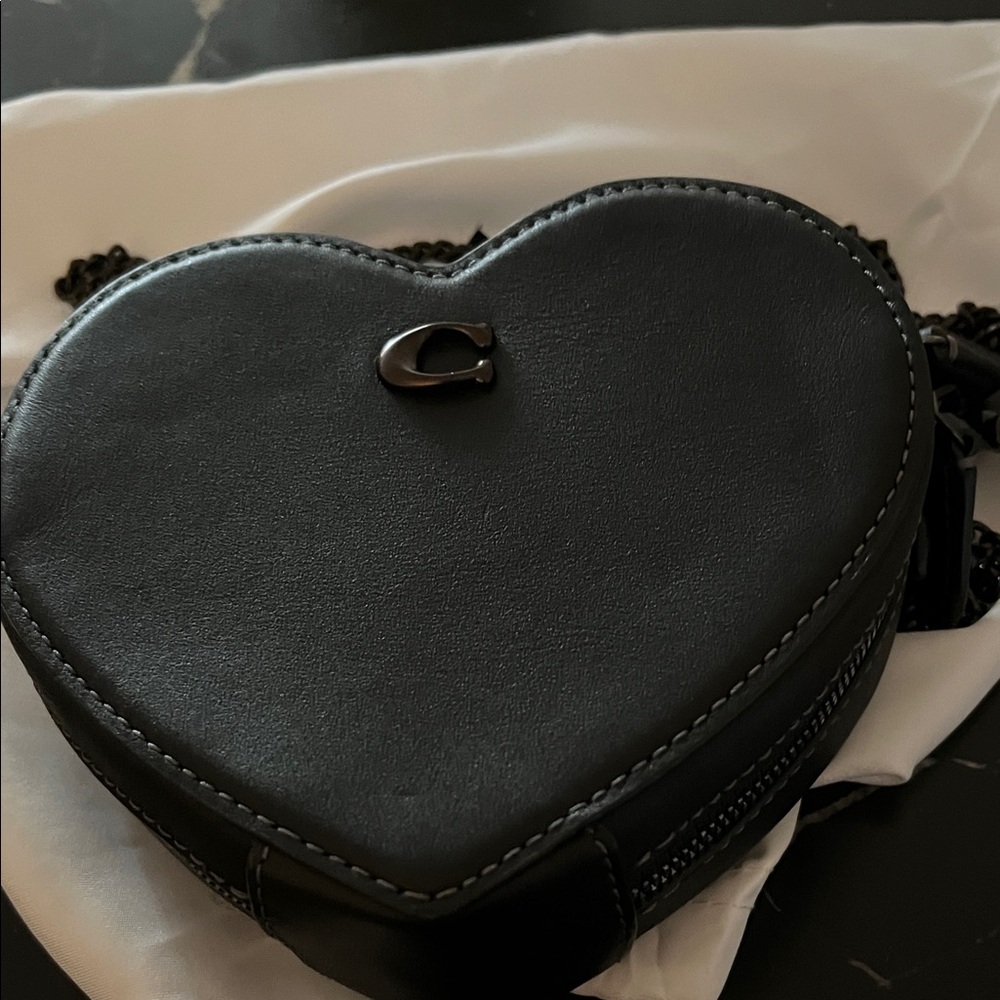 Coach Black Heart-Shaped Mini Bag